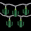 10-Count Green Cactus Patio Light Set  6ft White Wire Image 2