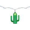 10-Count Green Cactus Patio Light Set  6ft White Wire Image 4