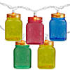 10-Count Multi-Color Mini Mason Jar Novelty String Light Set  7.5ft White Wire Image 1