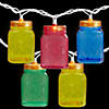 10-Count Multi-Color Mini Mason Jar Novelty String Light Set  7.5ft White Wire Image 2