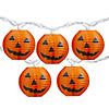 10-Count Orange Jack-O-Lantern Paper Lantern Halloween Lights  8.5ft White Wire Image 1