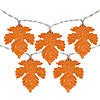 10-Count Orange LED Fall Harvest Maple Leaf Fairy Lights  5.5ft  Copper Wire Image 1