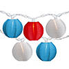 10-Count Red  White and Blue 4th of July Paper Lantern Lights  8.5ft White Wire Image 1