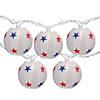10-Count Red  White and Blue Star 4th of July Paper Lantern Patio Lights  Clear Bulbs Image 1