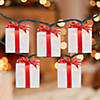 10-Count White and Red Christmas Present Light Set- 7.5ft  Green Wire Image 1