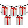 10-Count White and Red Christmas Present Light Set- 7.5ft  Green Wire Image 1