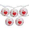 10-Count White and Red Heart Paper Lantern Valentine's Day Lights  8.5ft White Wire Image 1