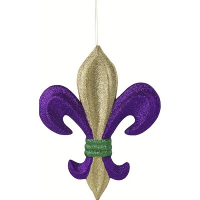 10" Fleur De Lis Mardi Gras Ornament Image 1