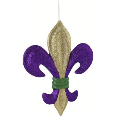 10" Fleur De Lis Mardi Gras Ornament Image 1
