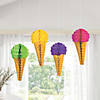 10" Ice Cream Hanging Tissue Paper Decorations - 4 Pc. Image 2