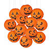 10" Jack-O&#8217;-Lantern Hanging Paper Lantern Halloween Decorations - 12 Pc. Image 1