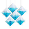 10" Light Blue Hanging Diamond Honeycomb Decorations - 6 Pc. Image 1