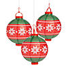 10" Light-Up Christmas Ornament Hanging Paper Lanterns - 3 Pc. Image 1