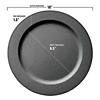 10" Matte Charcoal Gray Round Disposable Plastic Dinner Plates (120 Plates) Image 2