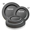 10" Matte Charcoal Gray Round Disposable Plastic Dinner Plates (120 Plates) Image 3