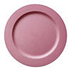 10" Matte Fuchsia Round Disposable Plastic Dinner Plates (40 Plates) Image 1