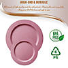 10" Matte Fuchsia Round Disposable Plastic Dinner Plates (40 Plates) Image 3