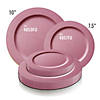 10" Matte Fuchsia Round Disposable Plastic Dinner Plates (40 Plates) Image 4