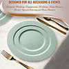 10" Matte Turquoise Round Disposable Plastic Dinner Plates (120 Plates) Image 4