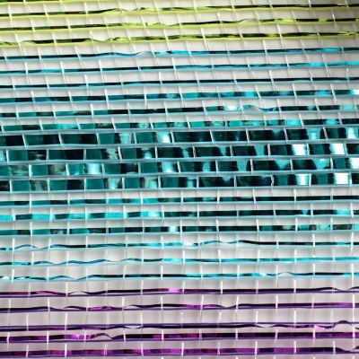 10" Metallic Stripe Mesh Ribbon: Rainbow (10 Yards) Image 1
