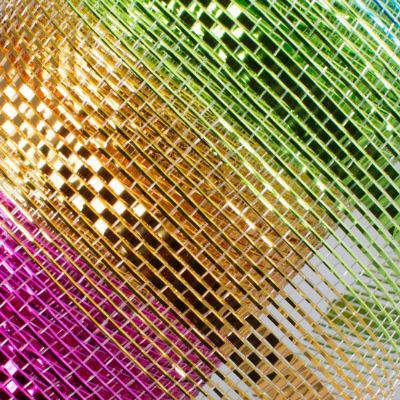10" Metallic Stripe Mesh Ribbon: Rainbow (10 Yards) Image 3