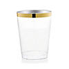 10 oz. Clear with Metallic Gold Rim Round Tumblers (126 Cups) Image 1