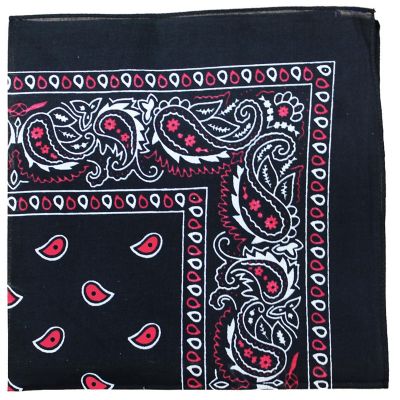 10 Pack Mechaly Dog Bandana Neck Scarf Paisley Cotton Bandanas - Any Pets (Black and Red) Image 1