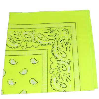 10 Pack Mechaly Dog Bandana Neck Scarf Paisley Cotton Bandanas - Any Pets (Neon Yellow) Image 1