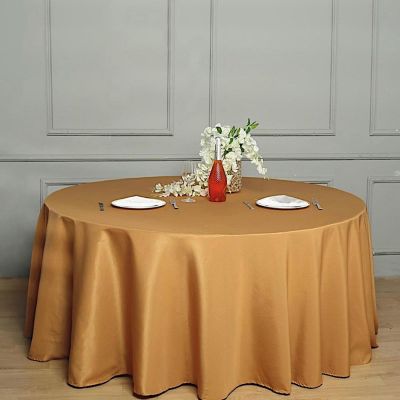10 pcs 132" Round Polyester Tablecloths Wedding Party   Image 2