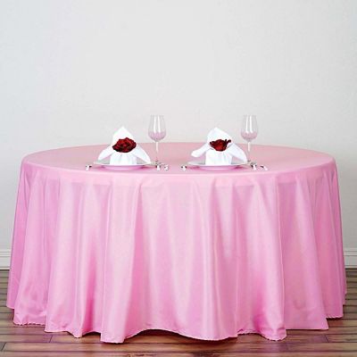 10 pcs 132" Round Polyester Tablecloths Wedding Party   Image 2