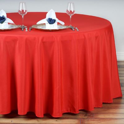 10 pcs 132" Round Polyester Tablecloths Wedding Party   Image 2