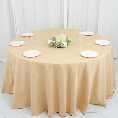 10 pcs 132" Round Polyester Tablecloths Wedding Party   Image 2