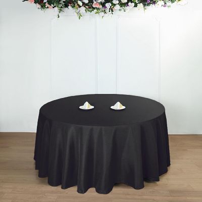 10 pcs 132" Round Polyester Tablecloths Wedding Party   Image 2