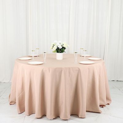 10 pcs 132" Round Polyester Tablecloths Wedding Party   Image 2