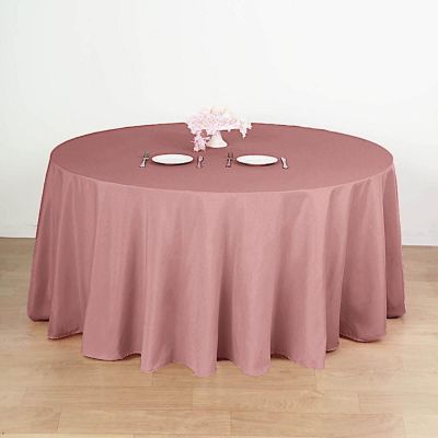 10 pcs 132" Round Polyester Tablecloths Wedding Party   Image 2