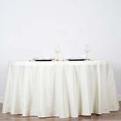 10 pcs 132" Round Polyester Tablecloths Wedding Party   Image 2
