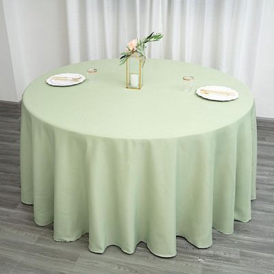10 pcs 132" Round Polyester Tablecloths Wedding Party   Image 2