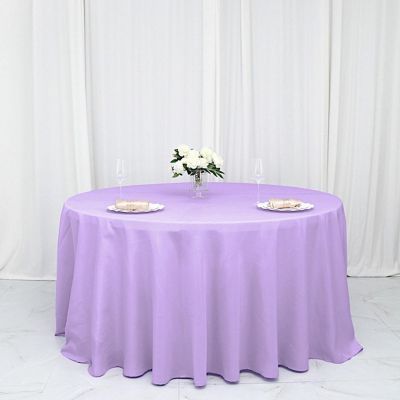 10 pcs 132" Round Polyester Tablecloths Wedding Party   Image 2