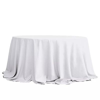 10 Pcs 132" Round Polyester Tablecloths Wedding Party   Image 1