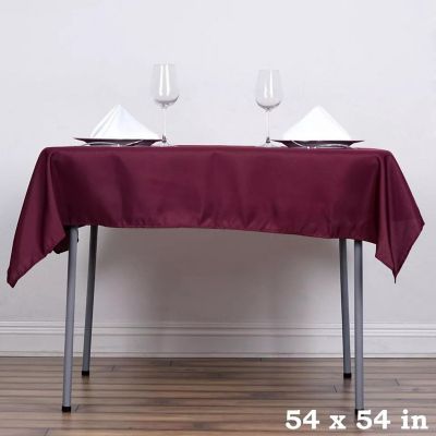 10 pcs 54 x 54" SQUARE POLYESTER Tablecloths Wedding Table Linens for Catering Image 1