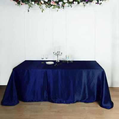 10 Pcs 90X156" Satin Rectangular Tablecloths Wedding Catering Dining Decorations Image 2