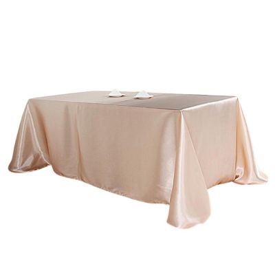 10 Pcs 90X156" Satin Rectangular Tablecloths Wedding Catering Dining Decorations Image 1
