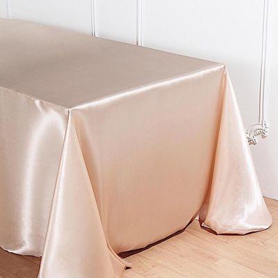 10 Pcs 90X156" Satin Rectangular Tablecloths Wedding Catering Dining Decorations Image 2