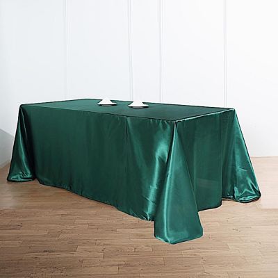 10 Pcs 90X156" Satin Rectangular Tablecloths Wedding Catering Dining Decorations Image 2