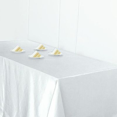 10 Pcs 90X156" Satin Rectangular Tablecloths Wedding Catering Dining Decorations Image 1