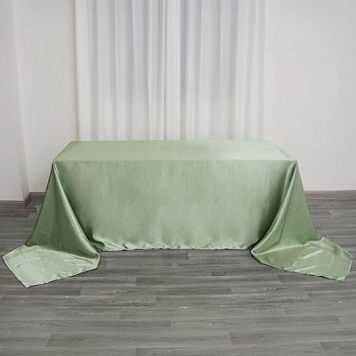 10 Pcs 90X156" Satin Rectangular Tablecloths Wedding Catering Dining Decorations Image 2