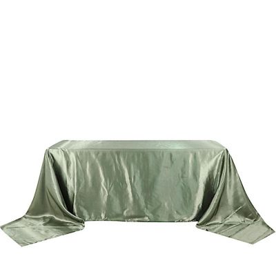 10 Pcs 90X156" Satin Rectangular Tablecloths Wedding Catering Dining Decorations Image 1