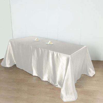 10 Pcs 90X156" Satin Rectangular Tablecloths Wedding Catering Dining Decorations Image 2