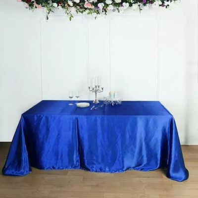 10 Pcs 90X156" Satin Rectangular Tablecloths Wedding Catering Dining Decorations Image 2