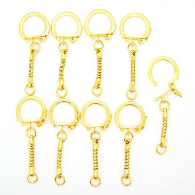 10 Pcs Gold Snake Chain Key Chains with Snap End &amp; Jump Ring Image 1
